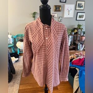 Vintage Carroll Beverly Hills Pink Plaid Button-Up Shirt flannel vibes